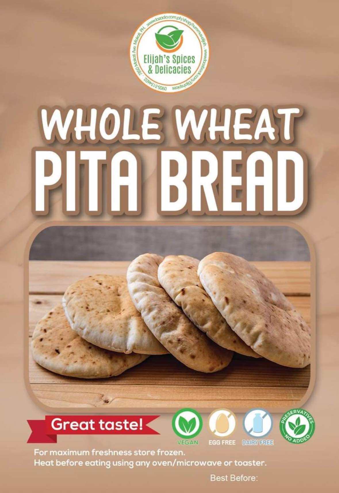 Elijah’s Whole Wheat Pita Bread   X 5 units