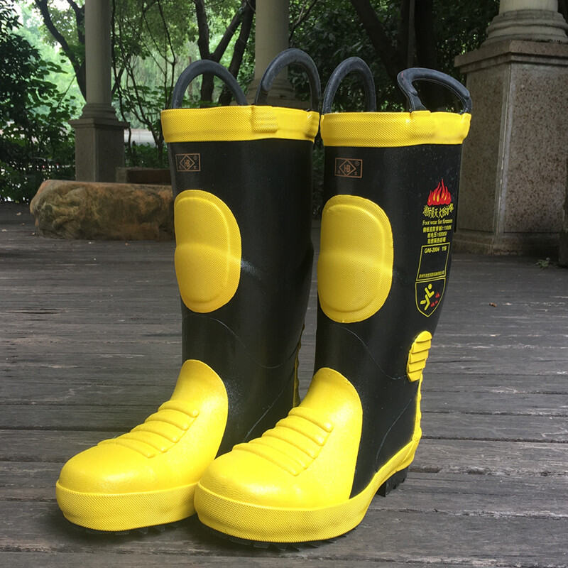 Firefighter Boots Waterproof Boots Steel Toe Steel Bottom High Leg Boot