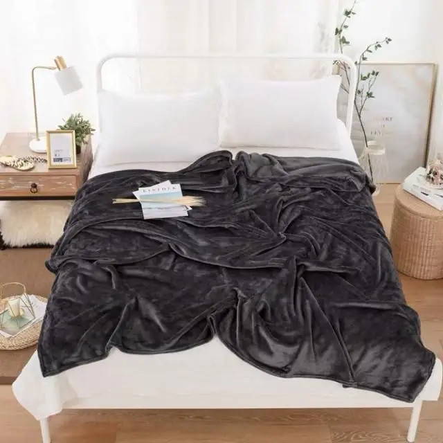 Fleece plain Blanket Queen size 180cmx200cm