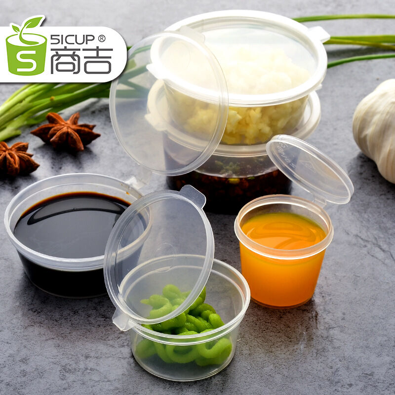 Clear Disposable Sauce Boxes With Hinged Lids - Small Plastic Dipping Bowls  For Food Storage And Takeout Containers - Kitchen Supplies - Temu