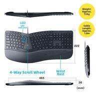Sanwa Supply | Ergonomic Wireless Bluetooth Keyboard with Wrist Rest for Gaming and Office