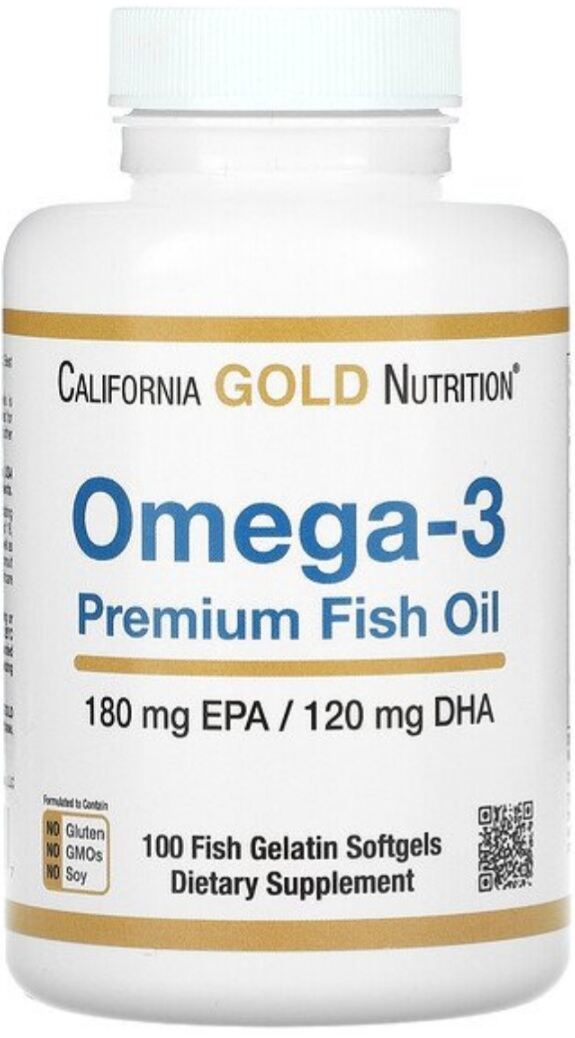 California Gold Nutrition Omega3 Premium Fish Oil, 180 EPA / 120 DHA