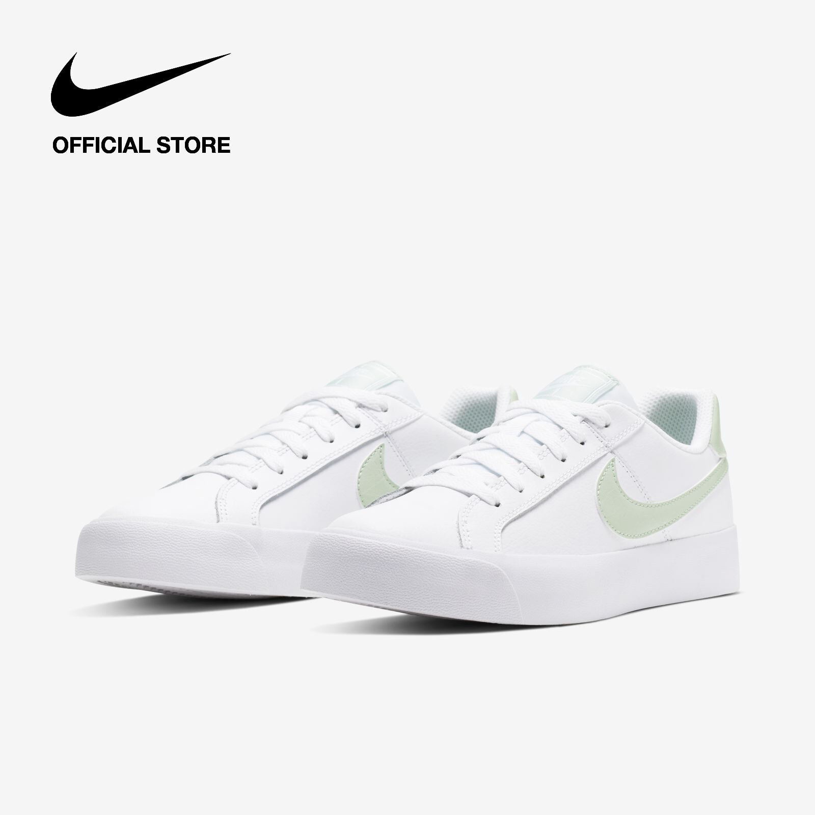 Nike Womens Court Royale AC Shoes White White Leather Sneakers