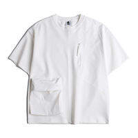 AOGZ | AOGZ Patchwork Design Short Sleeve T-Shirt Unisex Summer Heavyweight Half Sleeve Round Neckbody Function Small Deco Top