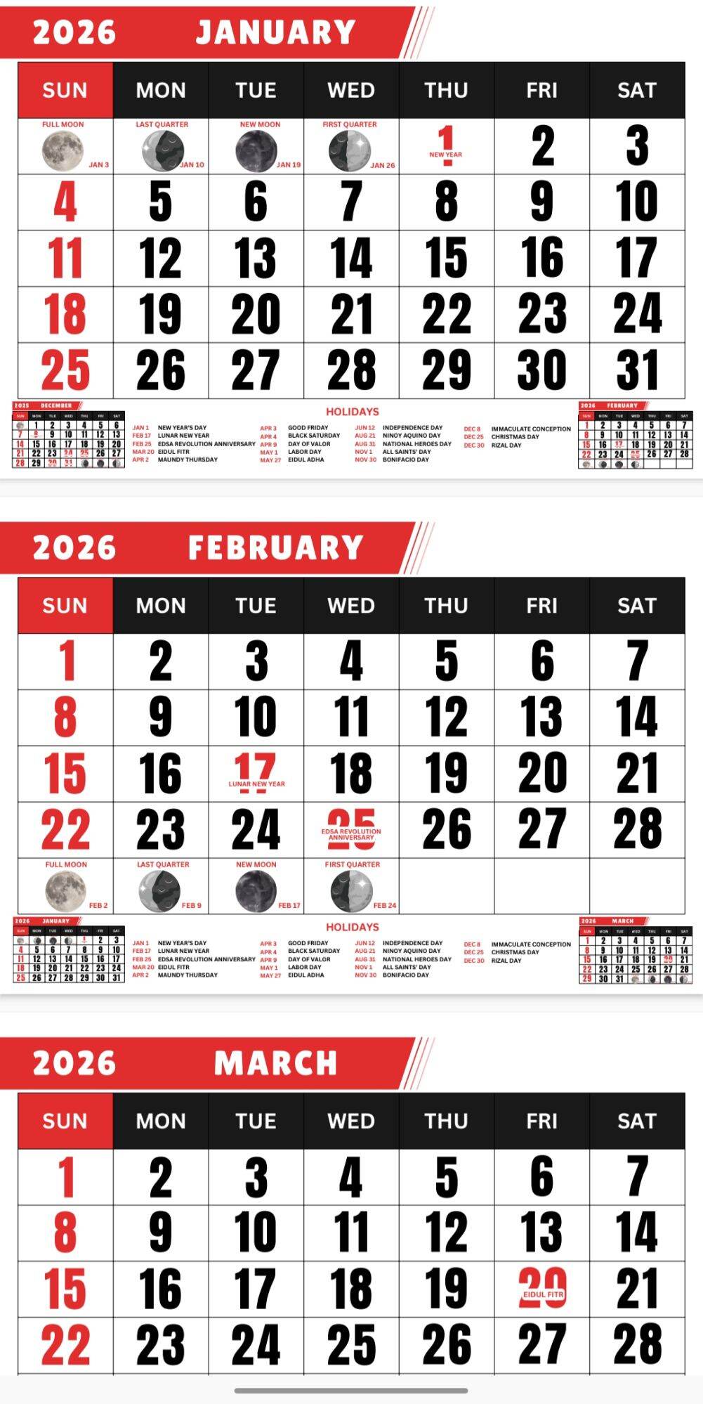 Calendar 2026