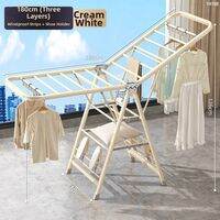 JIAJIESHI | Foldable Drying Rack Heavy Duty Carbon Steel Indoor Outdoor Clothes Line Rack for Balcony Bedroom No Installation Required Multi-functional Clothes Hanging Rack