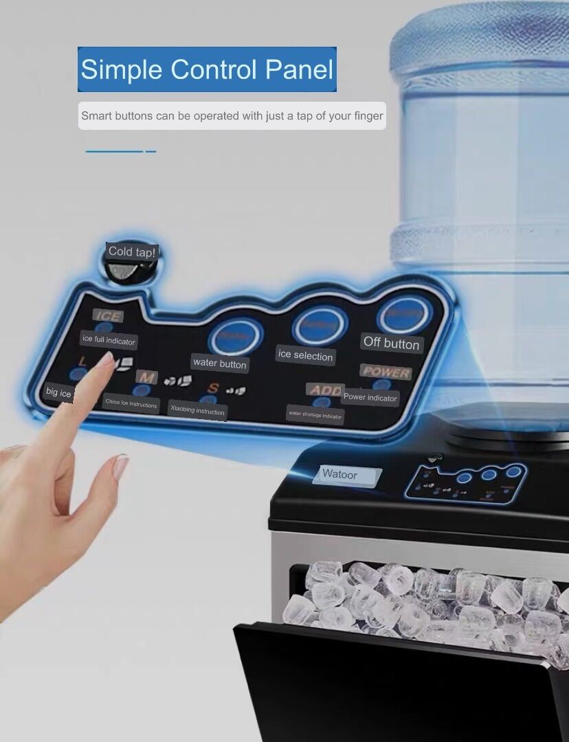 Votolai ice machine 25KG commercial small barreled water round ice milk tea shop household Multi