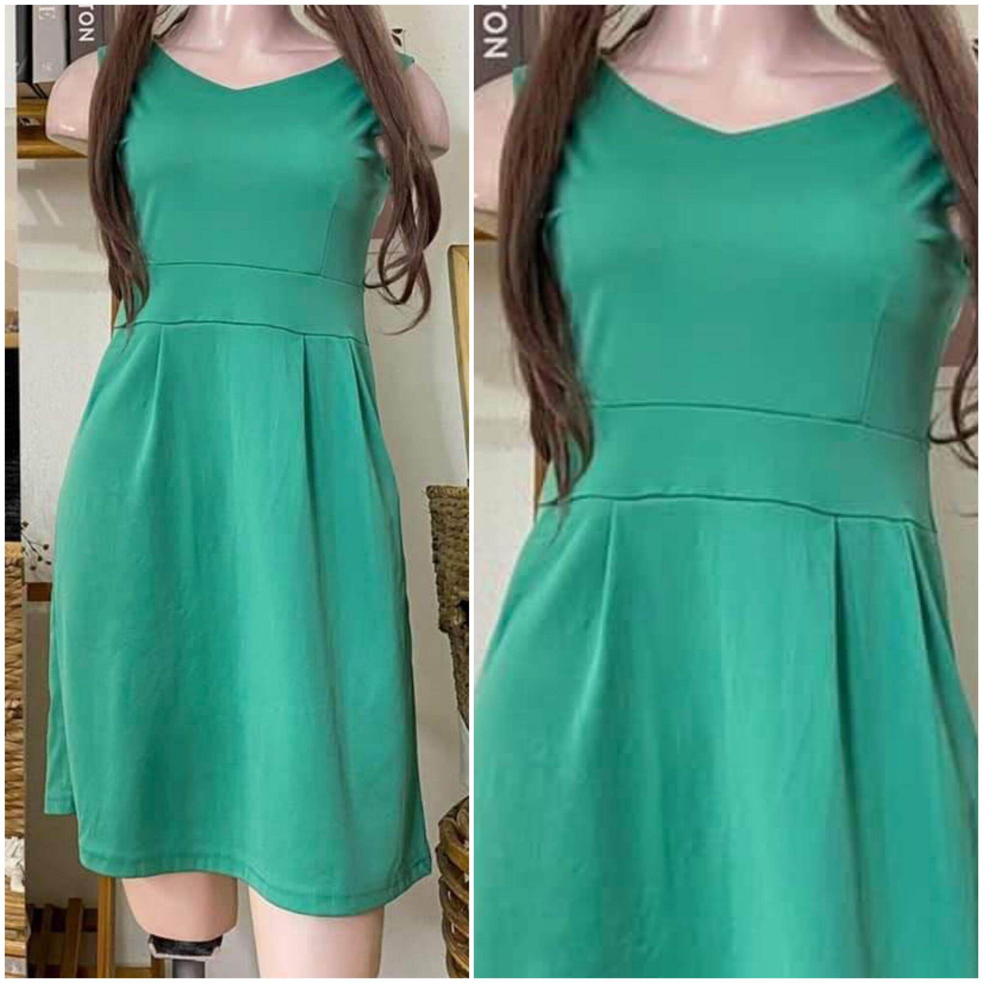 Women Plain Green Dress Small to Medium Lazada PH