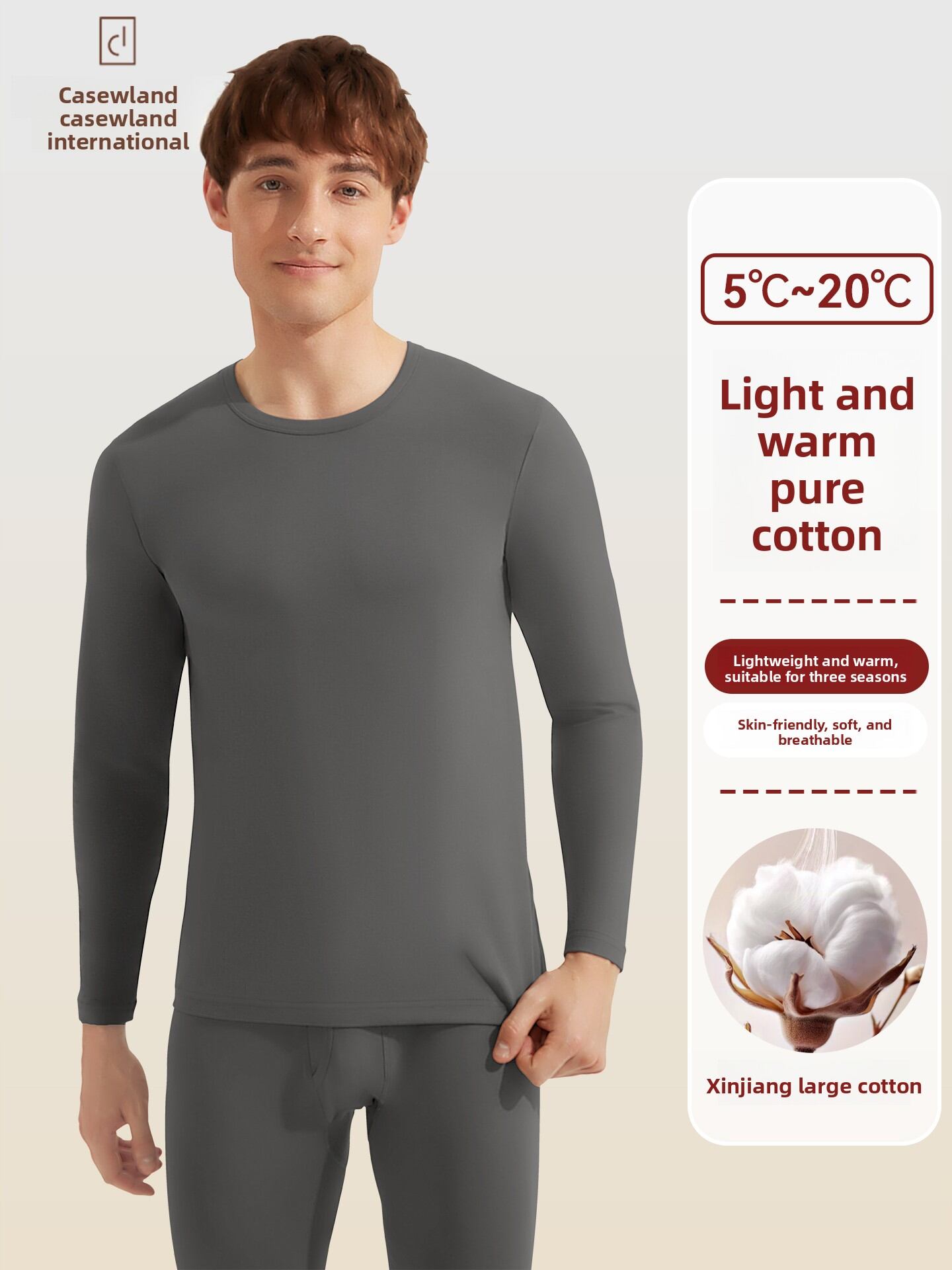 CASENLAND | Men's Warm Cotton Underwear Set Thin Fit Cotton Sweater Autumn Clothes Presyo 1,515 Piso*Libreng Shipping