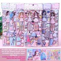 Double Layer 3D Changeable Clothes Stickers for Girls
