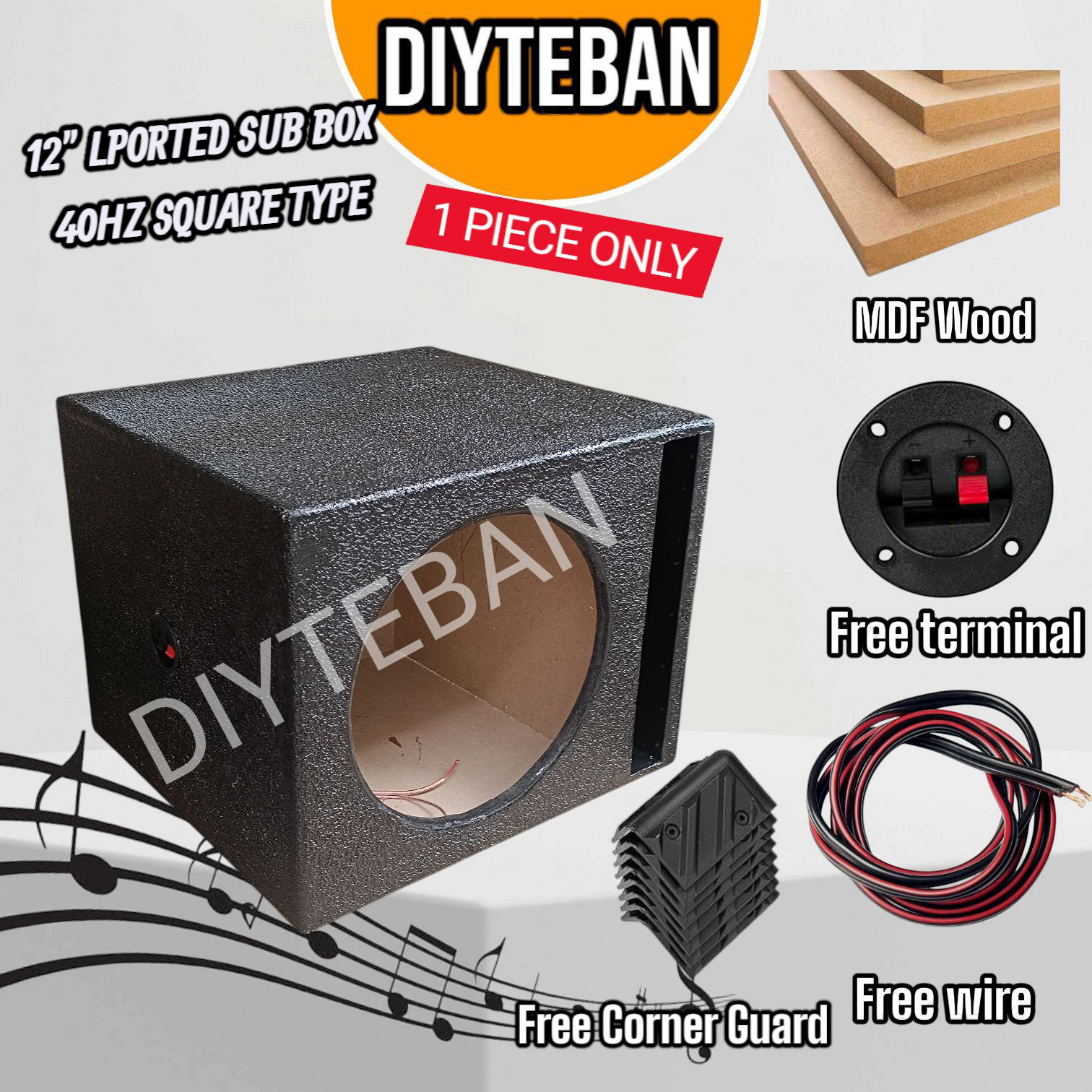 12 Inch L Ported Mdf Subwoofer Box 30Hz Tuned Passive Speaker