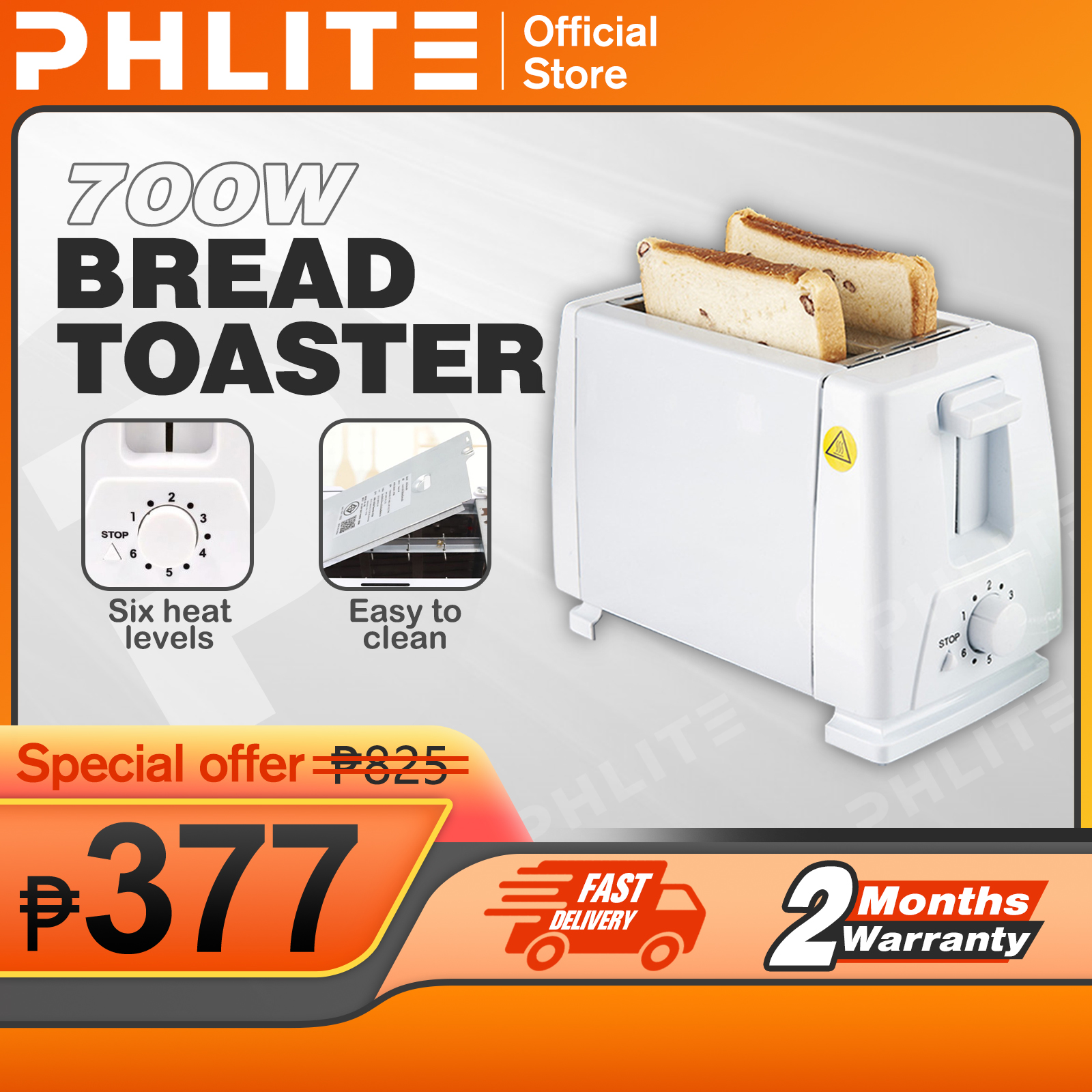 PHLife Stainless Steel Bread Toaster - On Sale