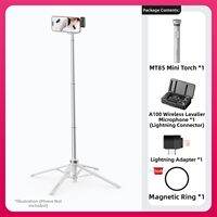 Ulanzi | Magnetic Selfie Stick Tripod for Phones with Mini Torch 1.5m Four Leg Support MagSafe Compatible for iPhone 17 Android Vlogging Travel Photography Portable Monopod
