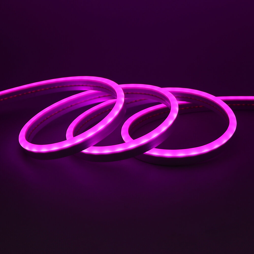 Solar Powered Neon Strip IP67 Waterproof Warm/Cold White/Red/Blue/Pink/Purple Flexible Ribbon Rope LED Light Garden Decor