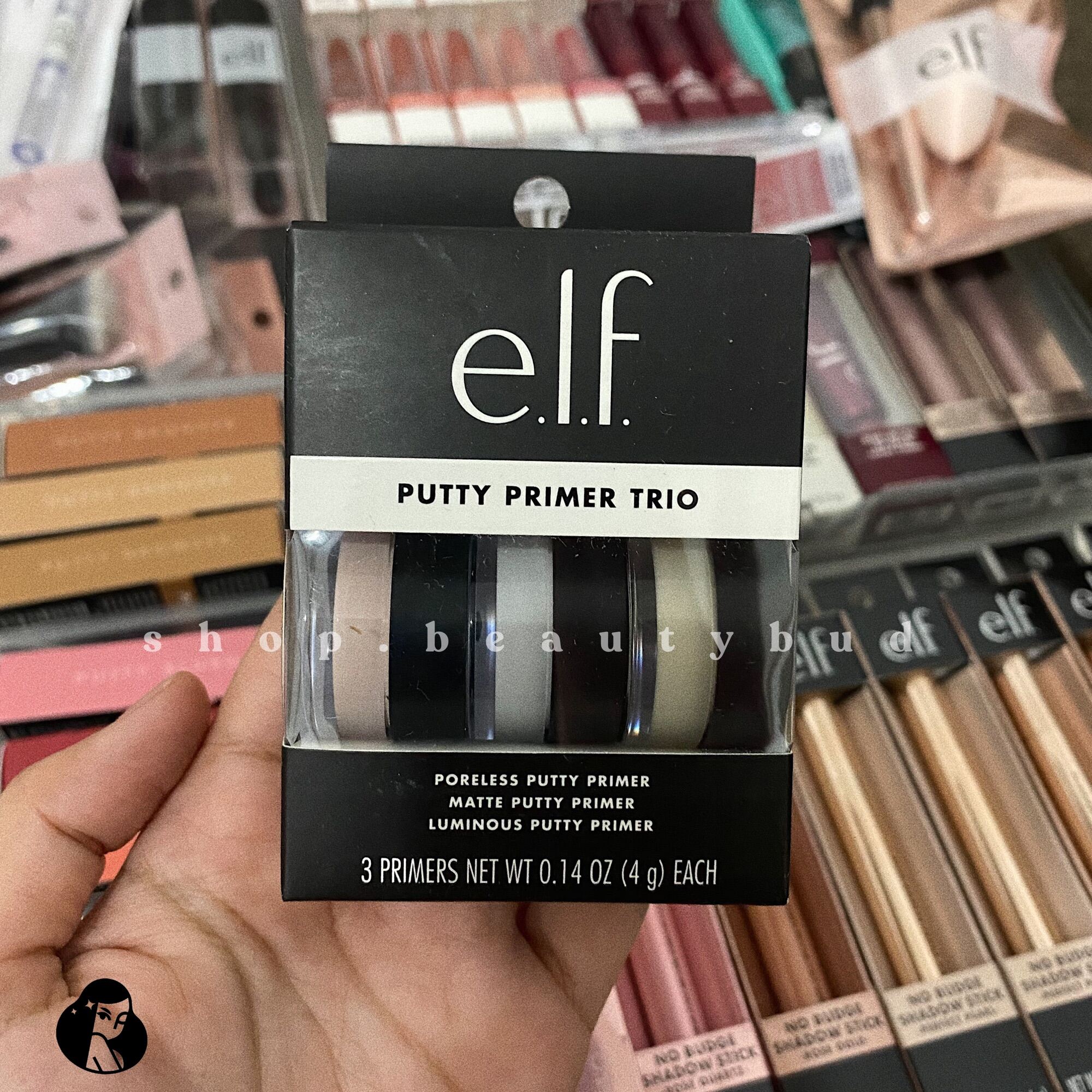 ELF Putty Primer [Poreless, Matte, Luminous, Acne fighting Salicylic, Mini Trio]. 