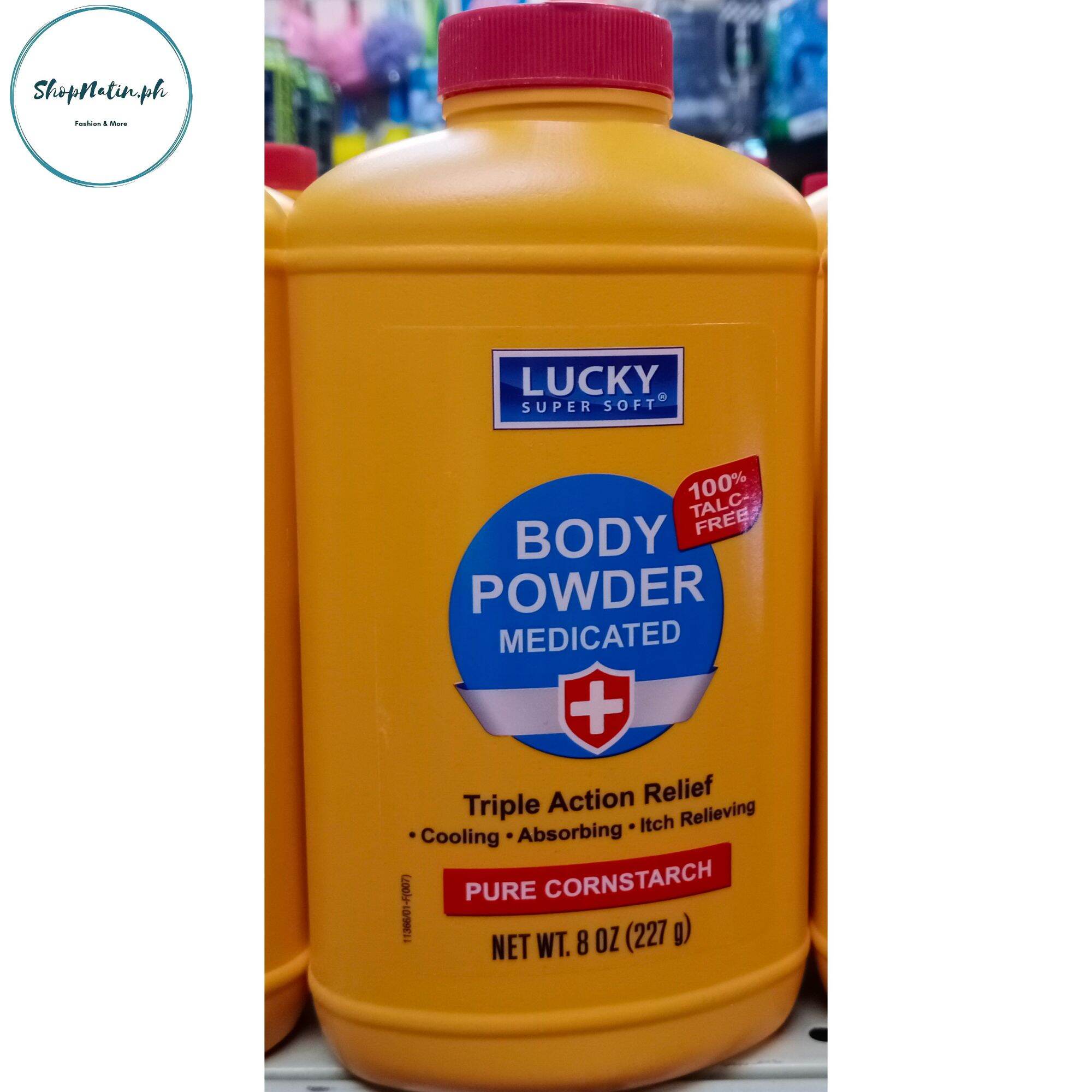 Lucky Medicated Body Powder Cooling Anti Itch Talc Free Pure Cornstarch