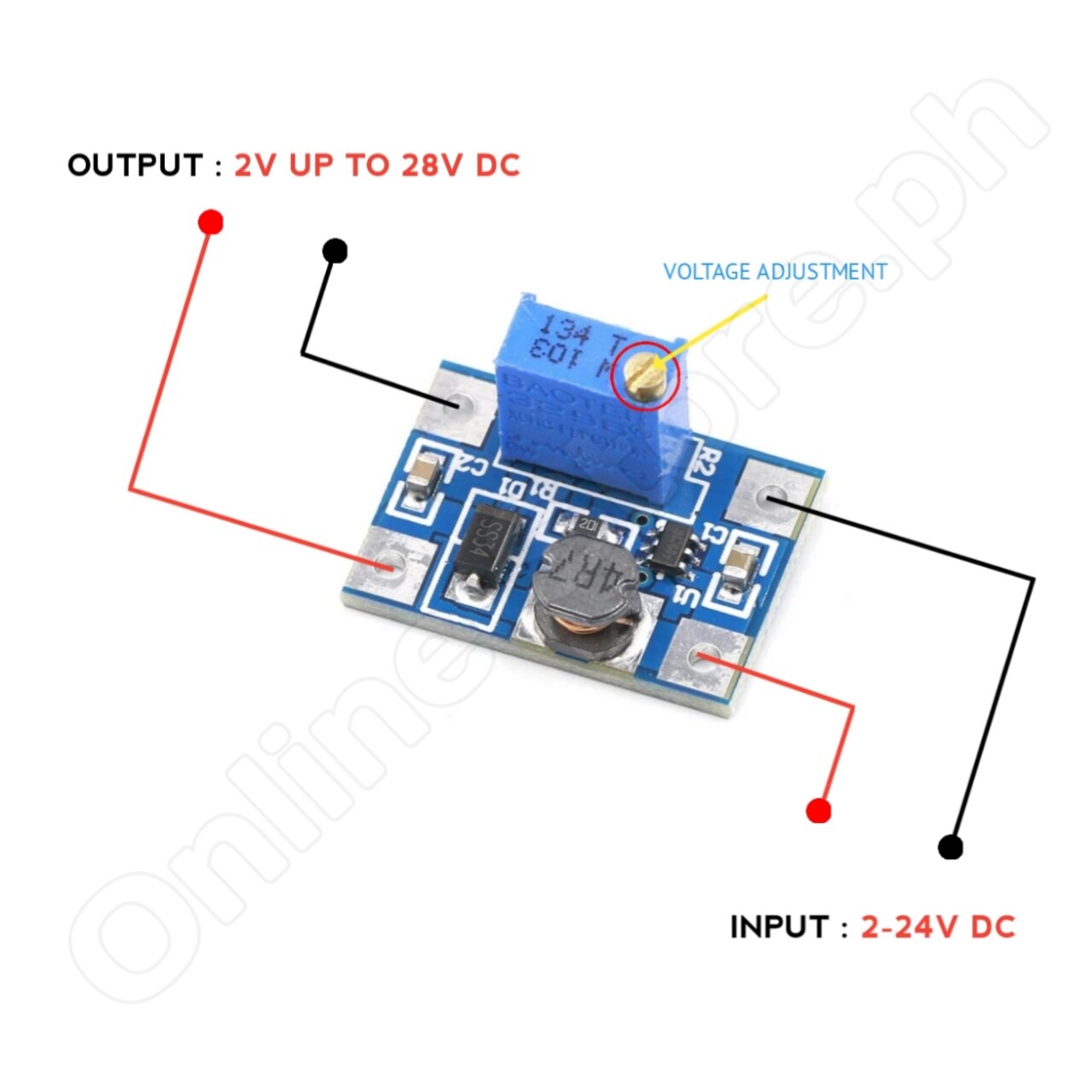 1pc - Sx1308 Module Dalimentation Réglable Step-up Convertisseur Élévateur  2-24v À 2-28v 2a, Trouvez De Bonnes Affaires Maintenant