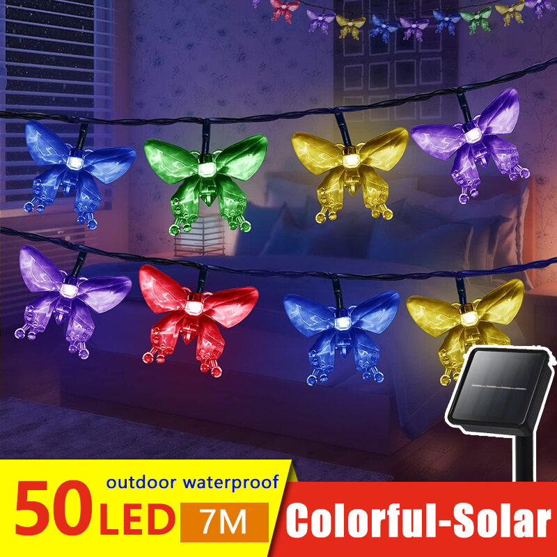 Solar butterfly deals string lights