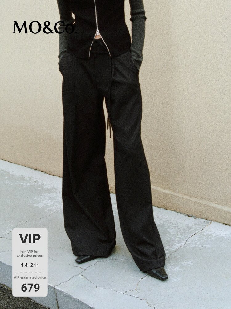 MO&Co. | New Chinese Style Casual Pants Mid-rise Long Straight Leg Presyo 8,393 Piso*Libreng Shipping