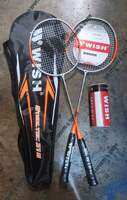 WISH BADMINTON RACKET SET  B-216k STEELTEC (2pc racket with shuttlecock)