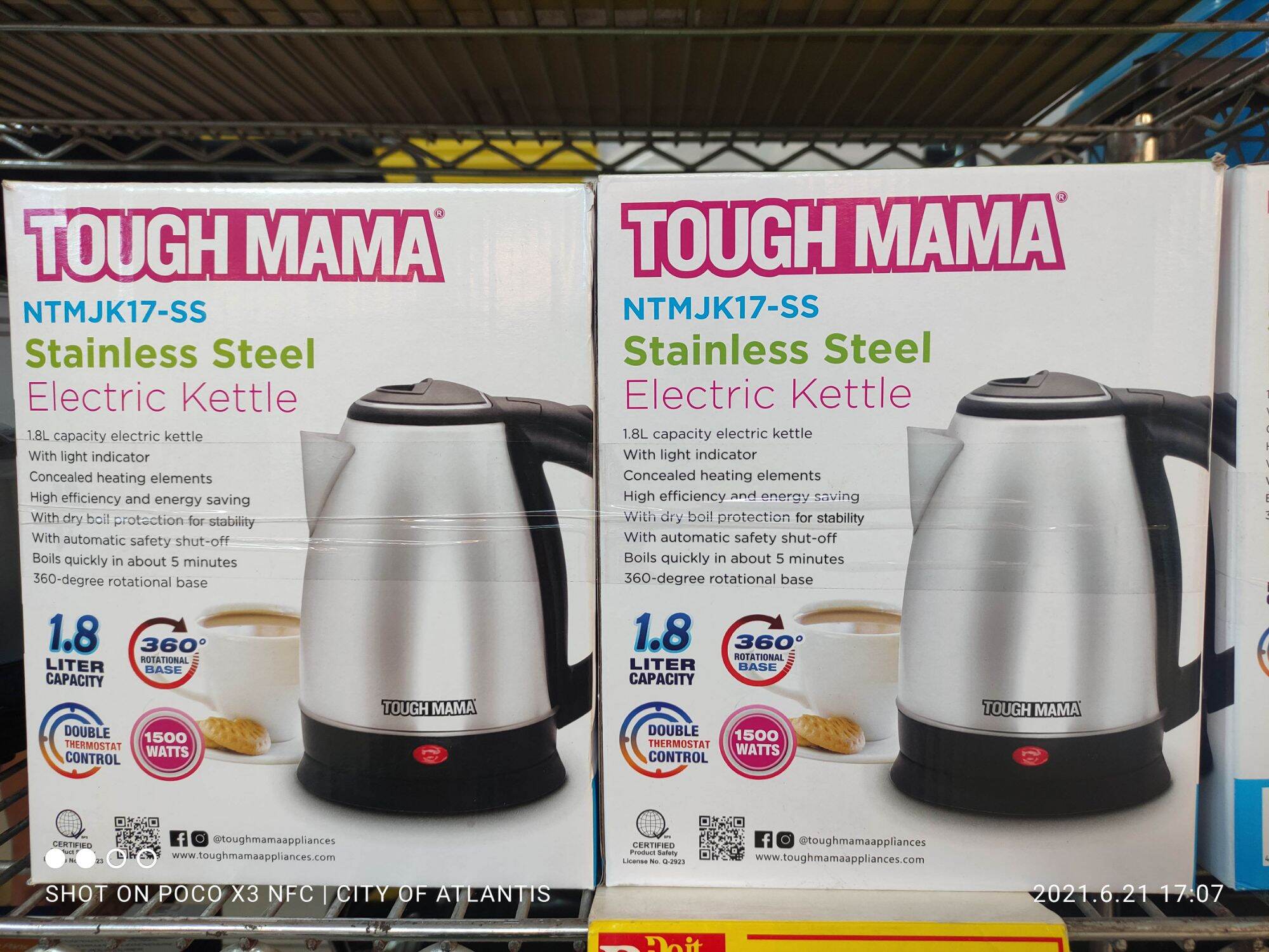 Tough Mama Stainless Steel Electric Kettle 1.8L BUY 1 TAKE 1 Lazada PH