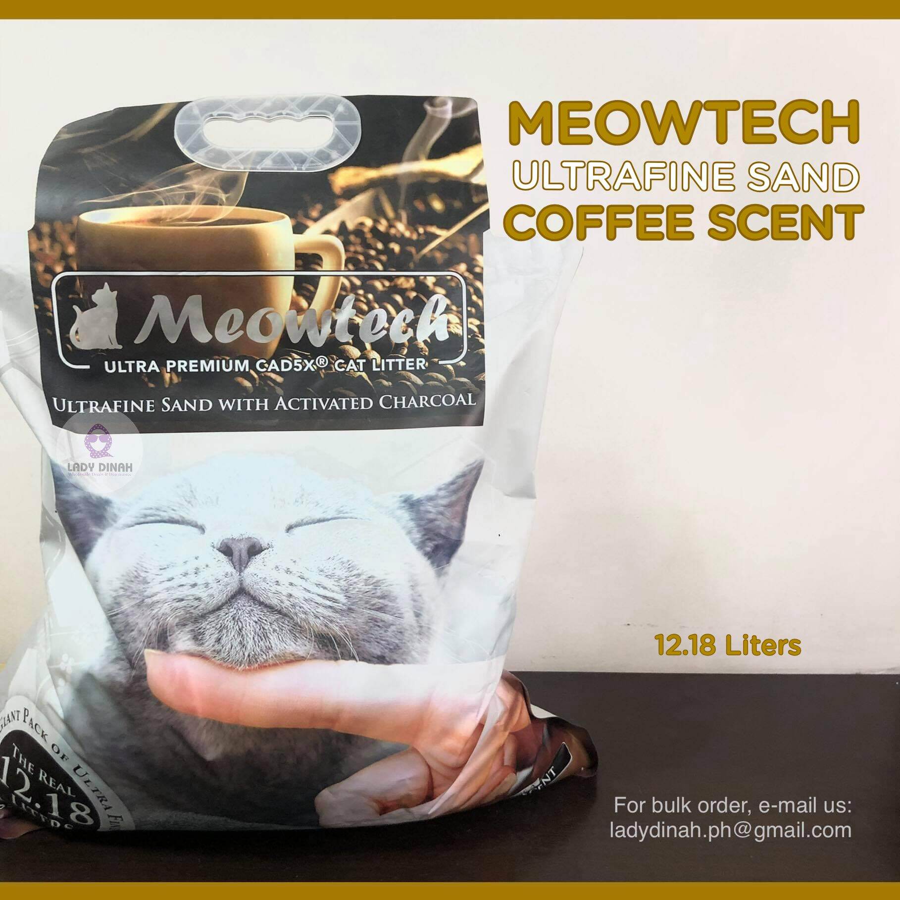 Meowtech Ultrafine Cat Litter Sand with Activated Charcoal 12.18L (Coffee/Grapes/Pandan/Green Apple Scent)