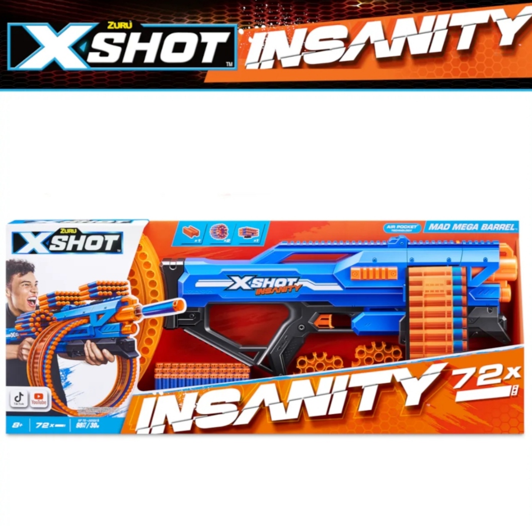 NEW X-Shot Insanity Mad Mega Barrel Nerf Blaster