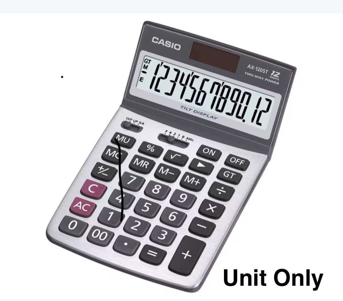 CASIO AX120ST Desktop Calculator w/ Optional Leather Pouch