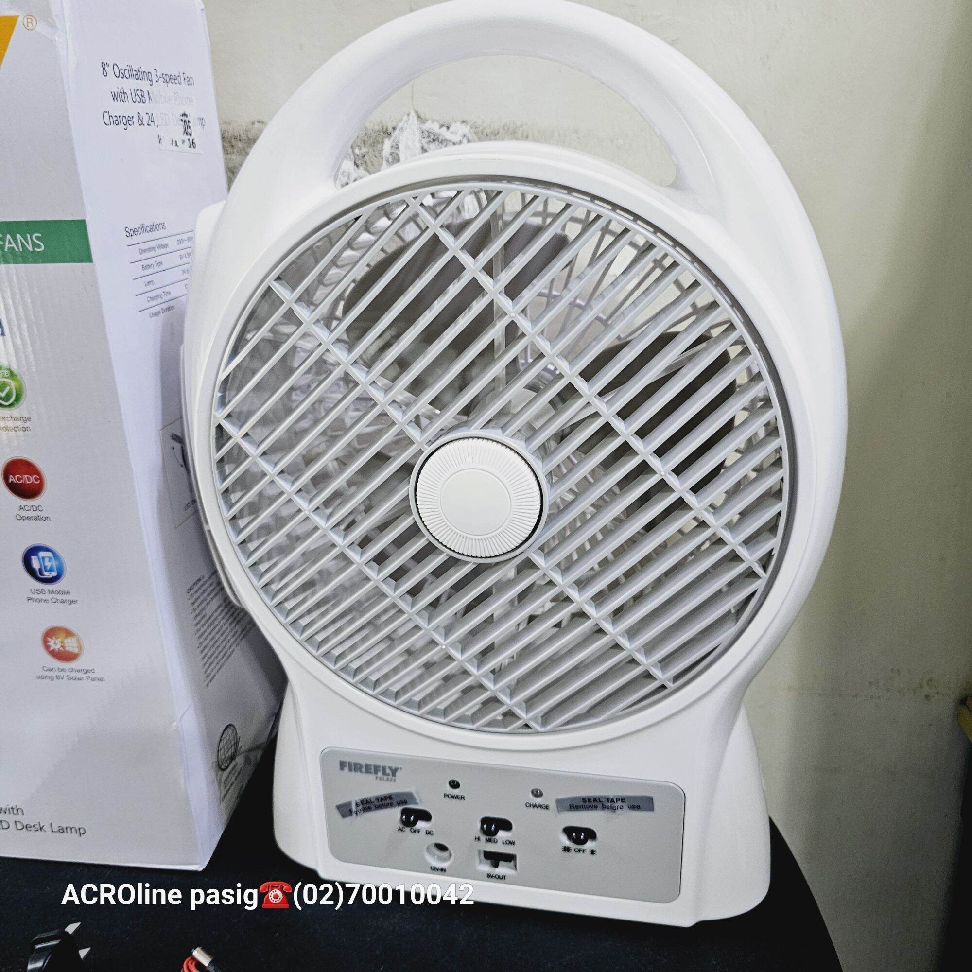FIREFLY RECHARGEABLE FAN 6 HOURS LAST EMERGENCY FAN WITH LED LIGHT CAN ...