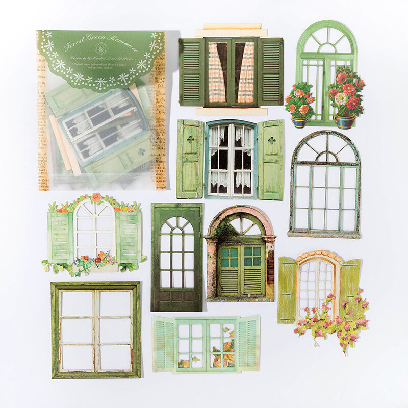 Gimue | Vintage Lace Paper Window Stickers Handmade Scrapbooking Decor