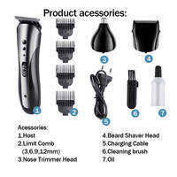 Kemei Multifunctional Rechargeable 3 In 1 Rechargeable Shaver & Trimmer for Hair and Nose KM-1407
