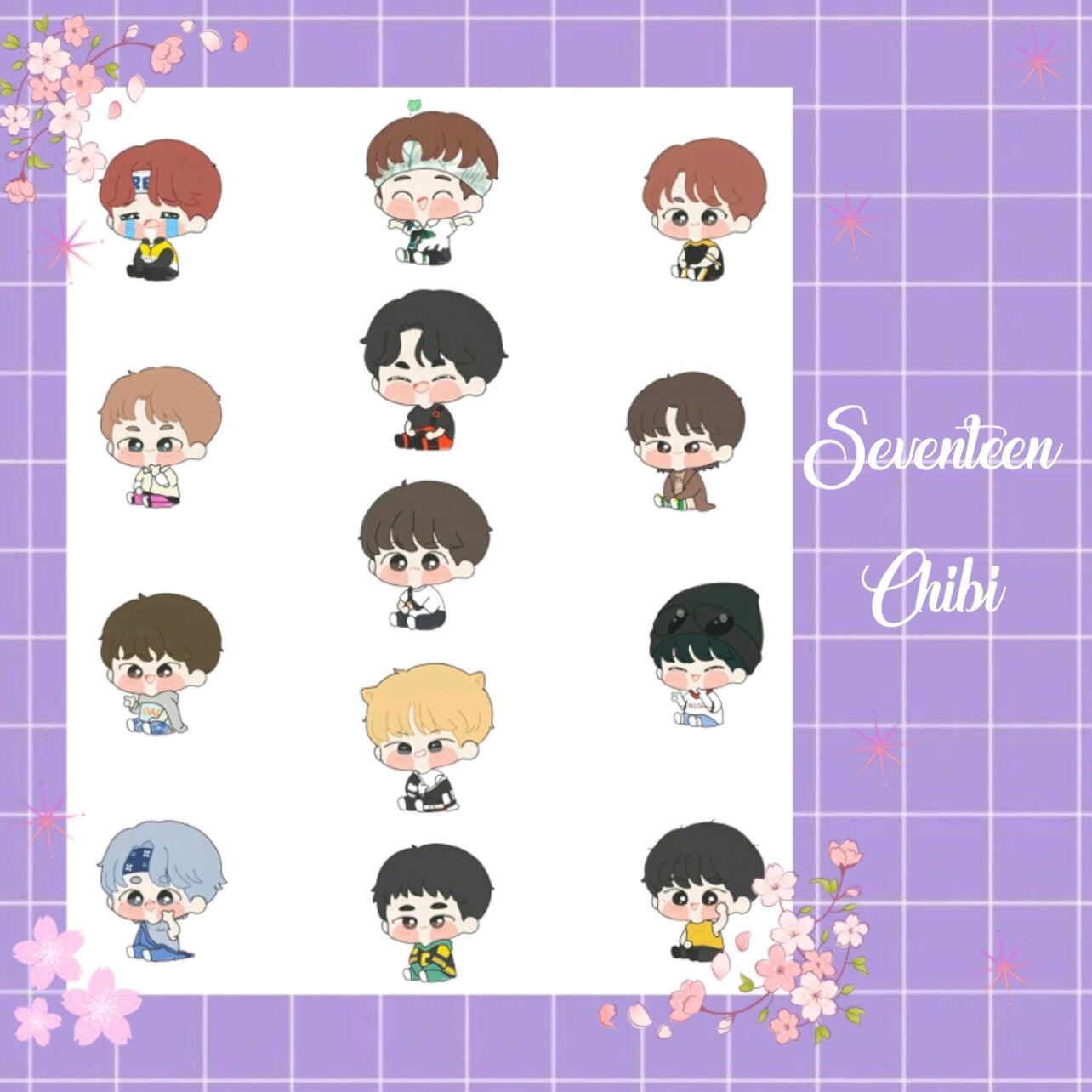 K-pop Chibi Fan-art Seventeen Laminated Sticker Pack (Die-cut) | Lazada PH