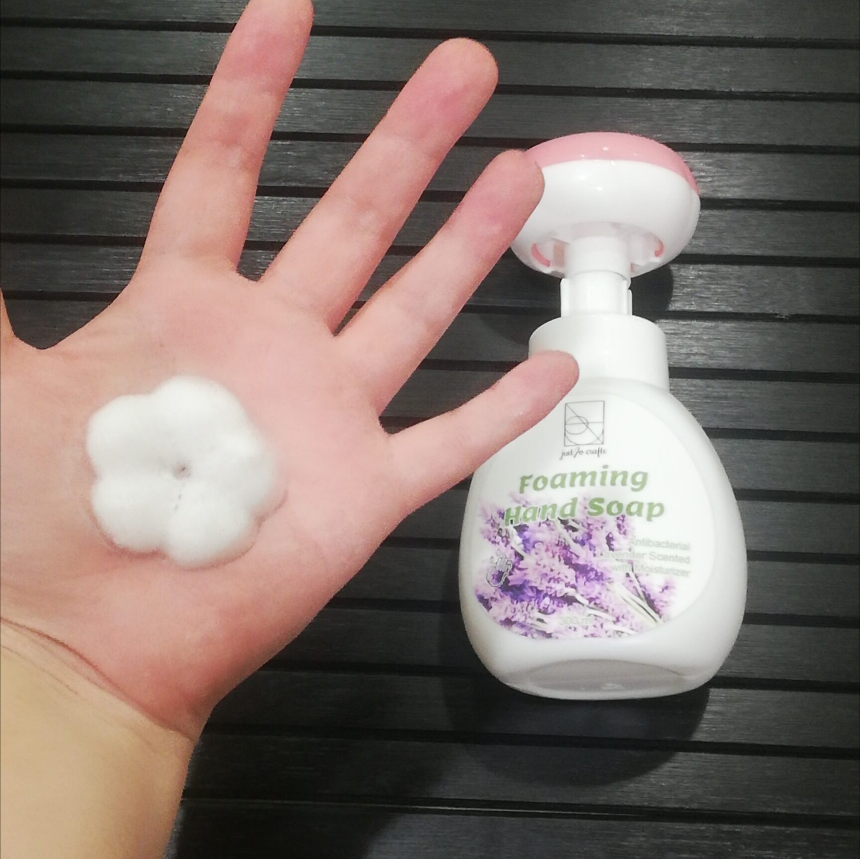 [justJo crafts] EcoFriendly Lavender Foaming Flower Stamp Hand Soap