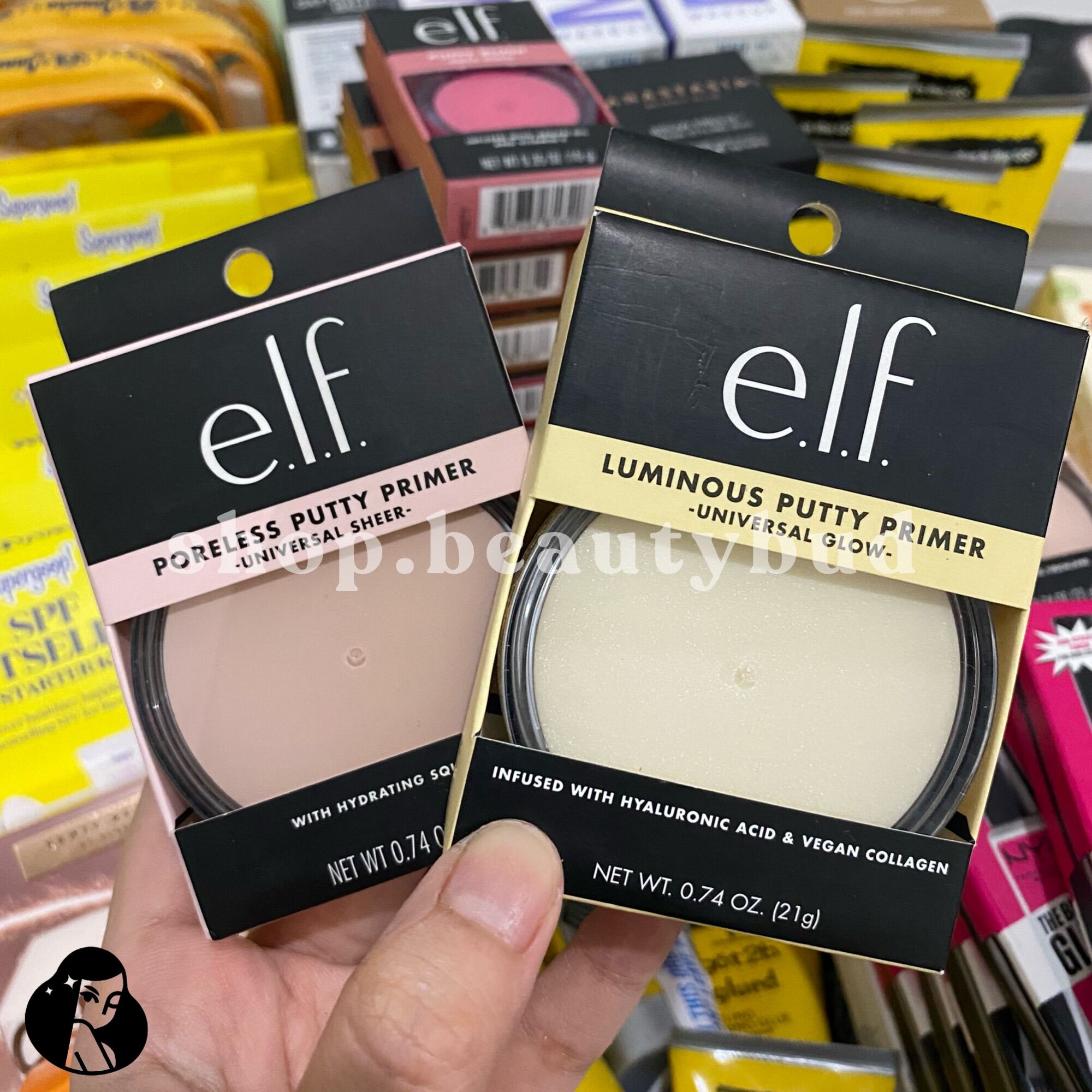 ELF Putty Primer [Poreless, Matte, Luminous, Acne fighting Salicylic, Mini Trio]. 