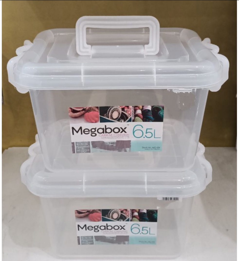 Megabox 6.5L Storage Box with Handle Clear
