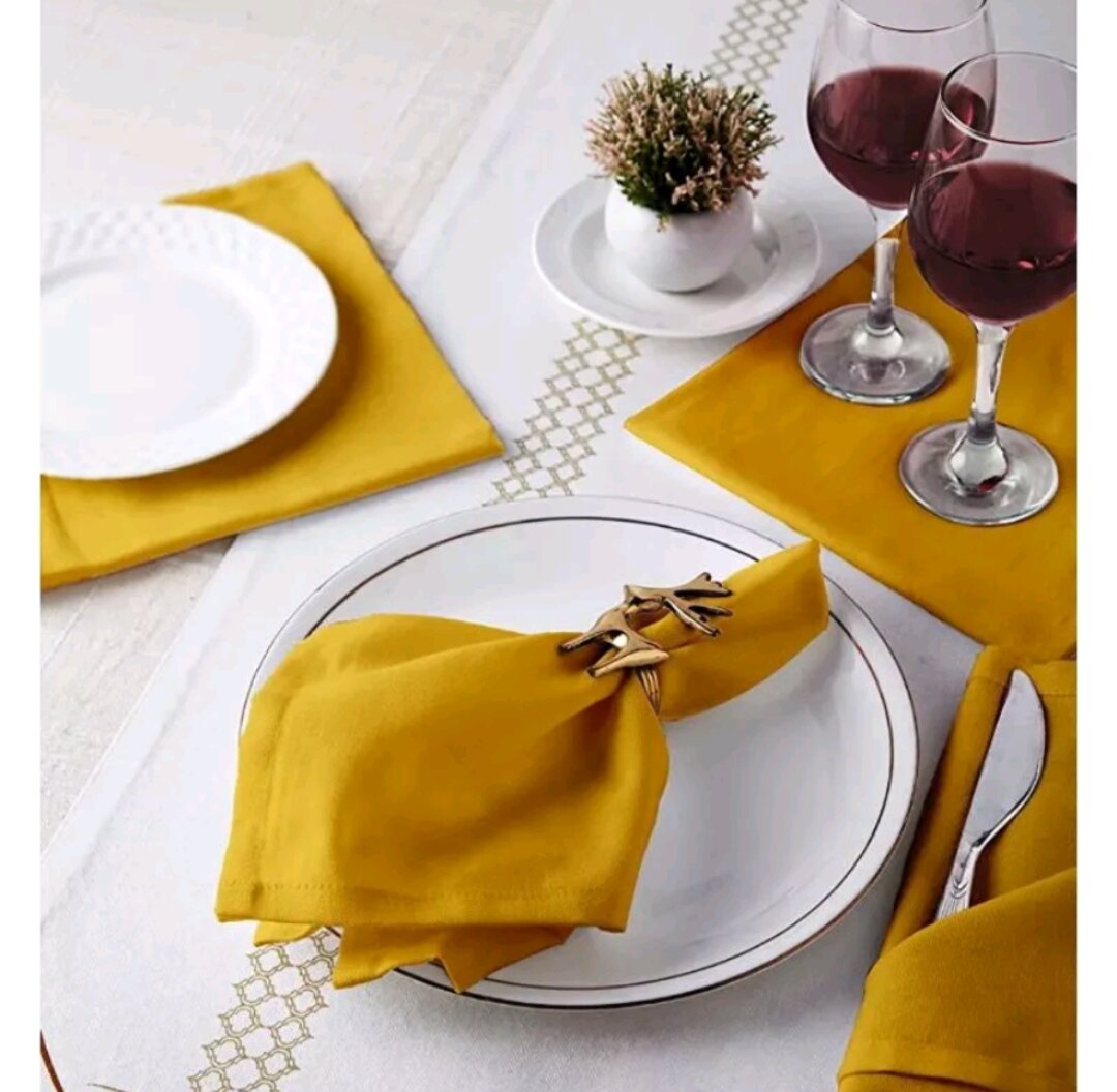 Thanksgiving Napkins -100% Cotton Cloth Napkins, Mustard Yellow Napkin  (Pack of 6,18x18) Dinner Table Napkins, Soft & Comfortable, Reusable  Napkins