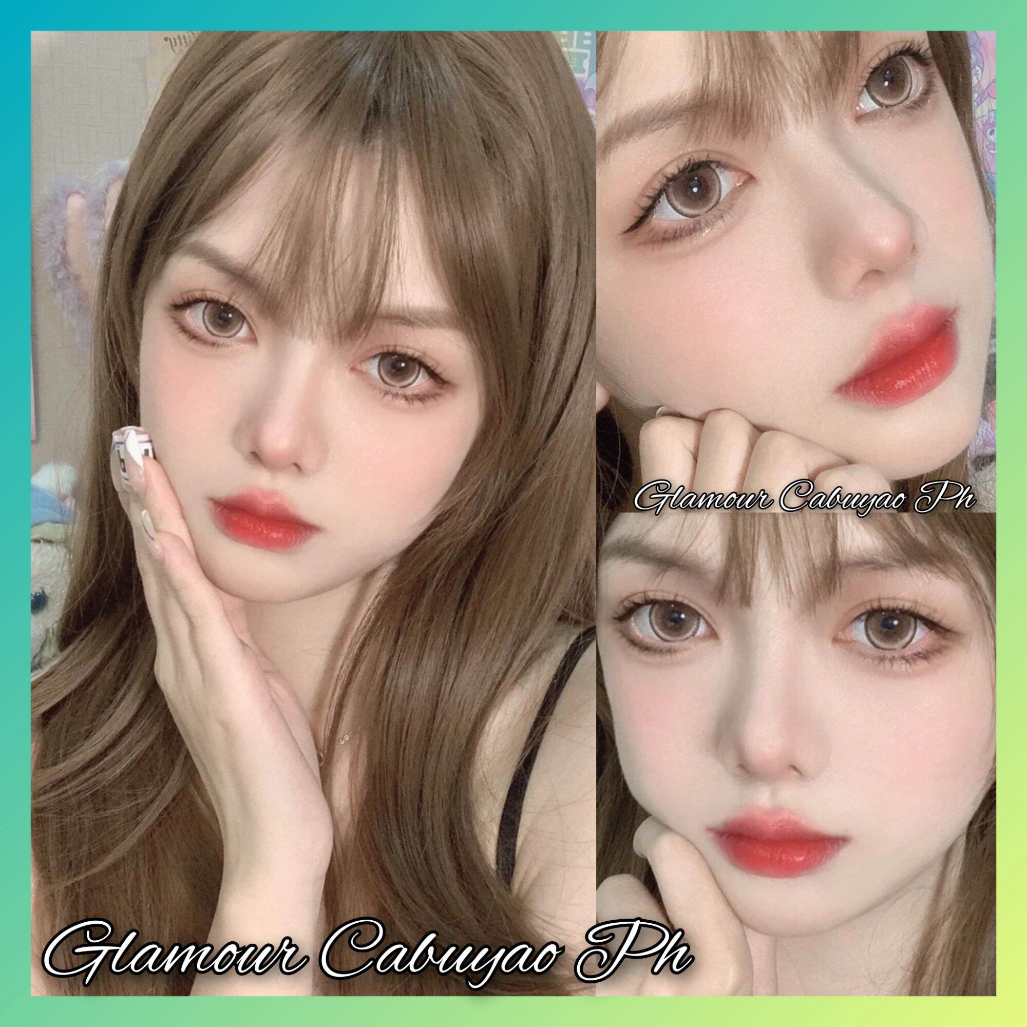 Pearl Brown Doll Eye Contact Lens With Solution And Case Free 60mL 14.50mm With 17mm Effect Doll Eyes Bigger Size Original Sealed And Safe KFDA Approved KGMP And ISO Certified. 