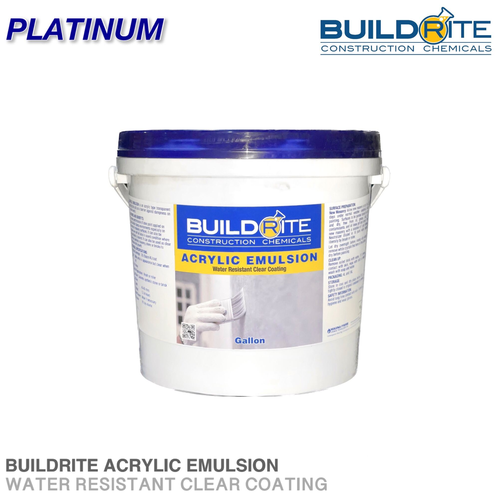 4Lts / Gallon Buildrite Acrylic Emulsion Paint Waterbased Water