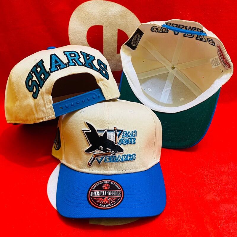 San Jose Shark Blockhead with Side Logo Snapback Vintage Cap