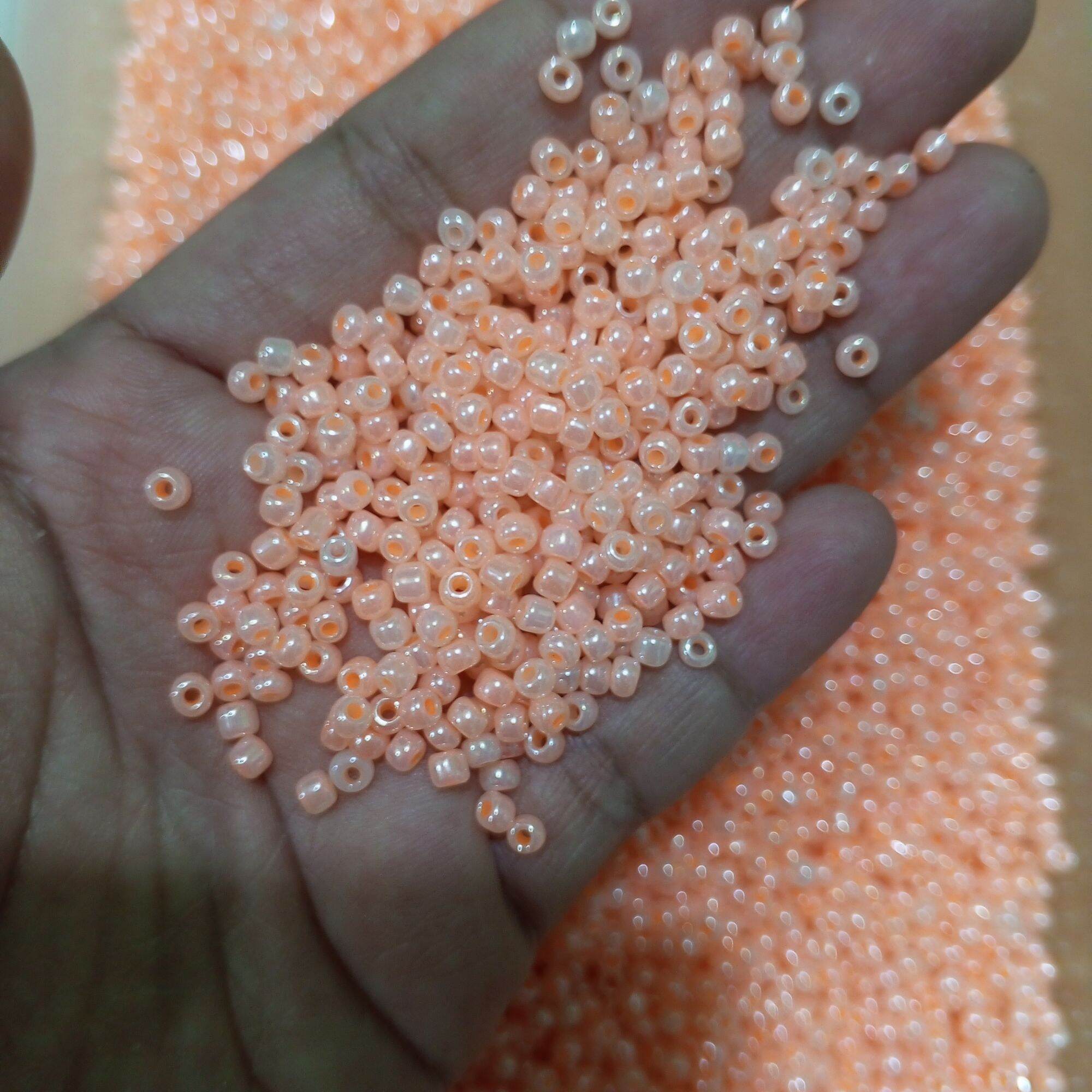 3mm Glossy Peach Seedbeads Beads 20g per pack