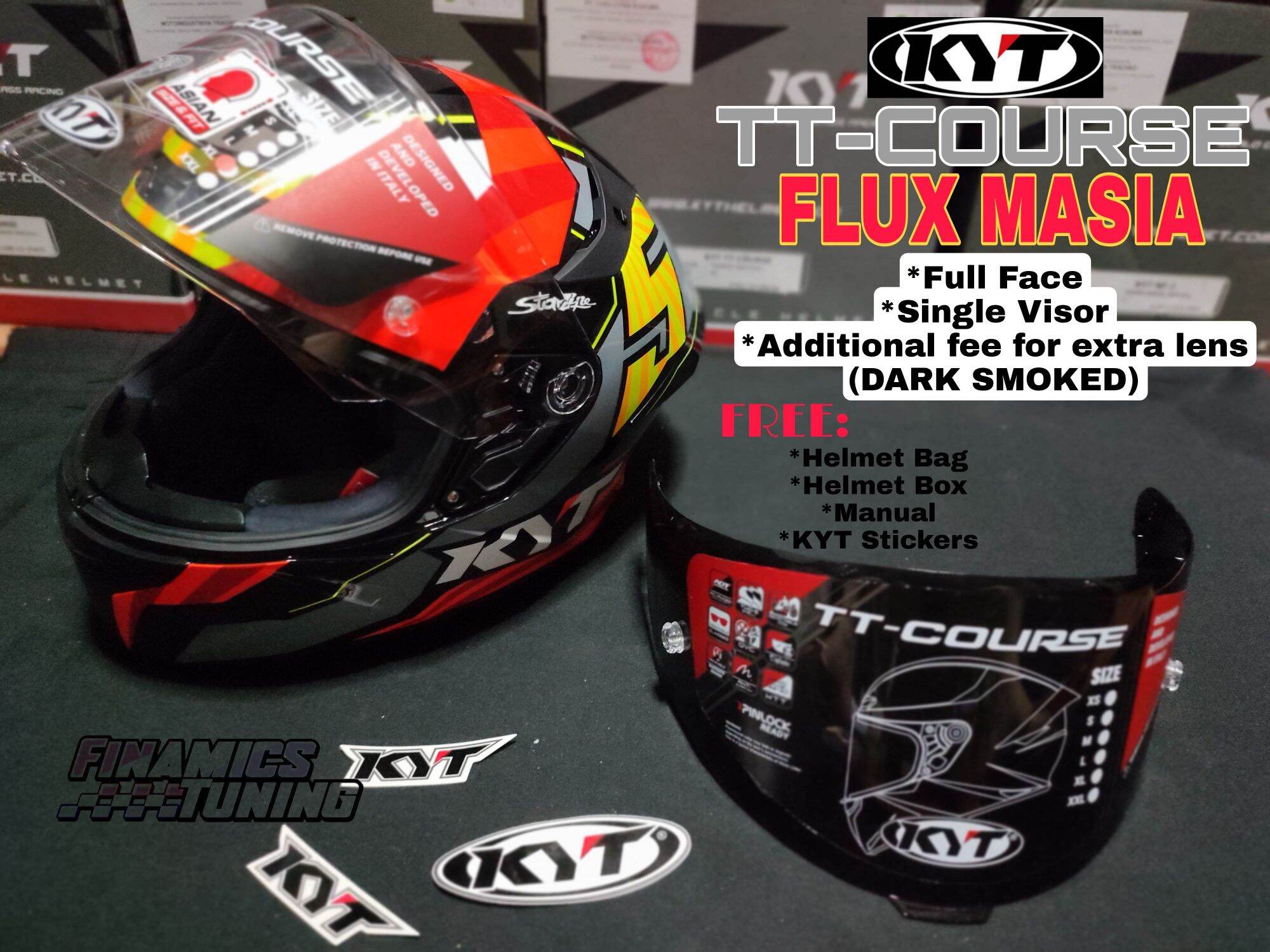 KYT HELMET TTCOURSE FLUX MASIA LARGE XL MEDIUM