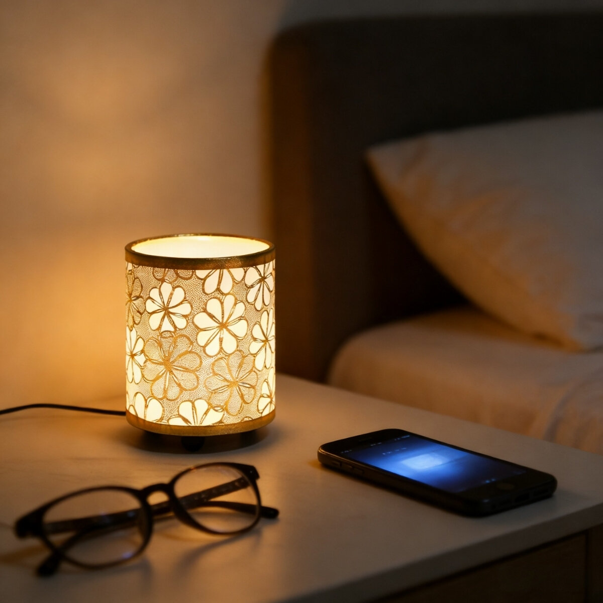 Vintage desktop small lamp with rustic style decoration suitable for bedrooms living rooms or offices Valentines Day gift