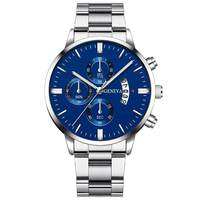 2023 Luxury Fashion Mens Watches Silver Stainless Steel Quartz Wrist Watch Men Business Watch Male Calendar Clock Reloj Hombre