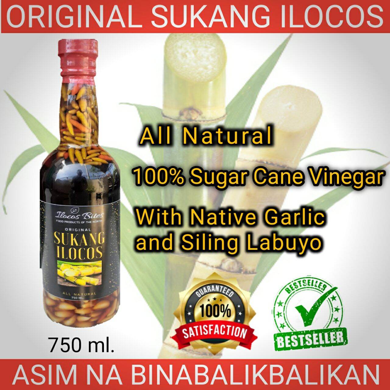 Sukang Ilocos (750ml.) with sili, lasona and native garlic | Lazada PH