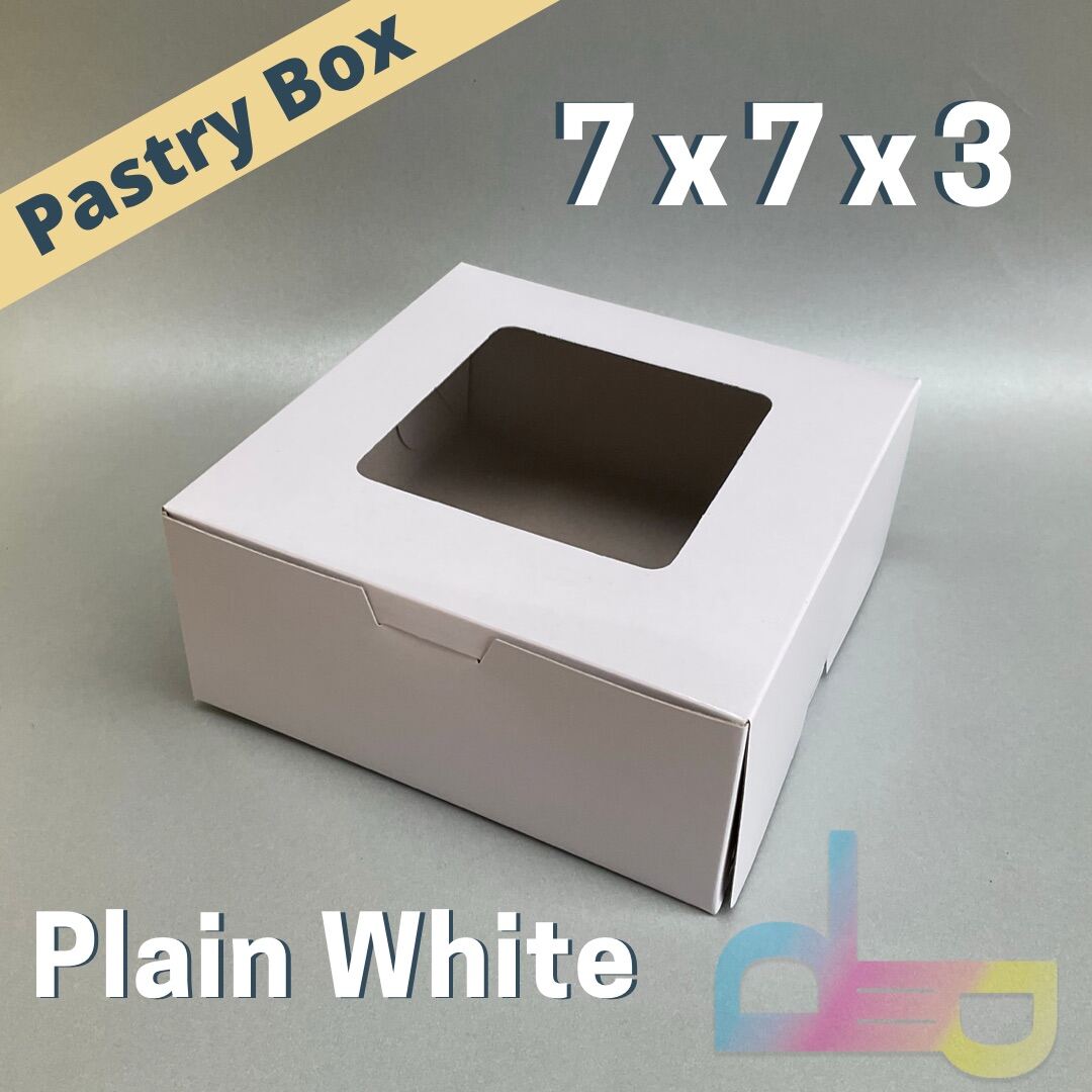 20pcs Pastry Box 7x7x3 Kraft Brown/Plain White With Window