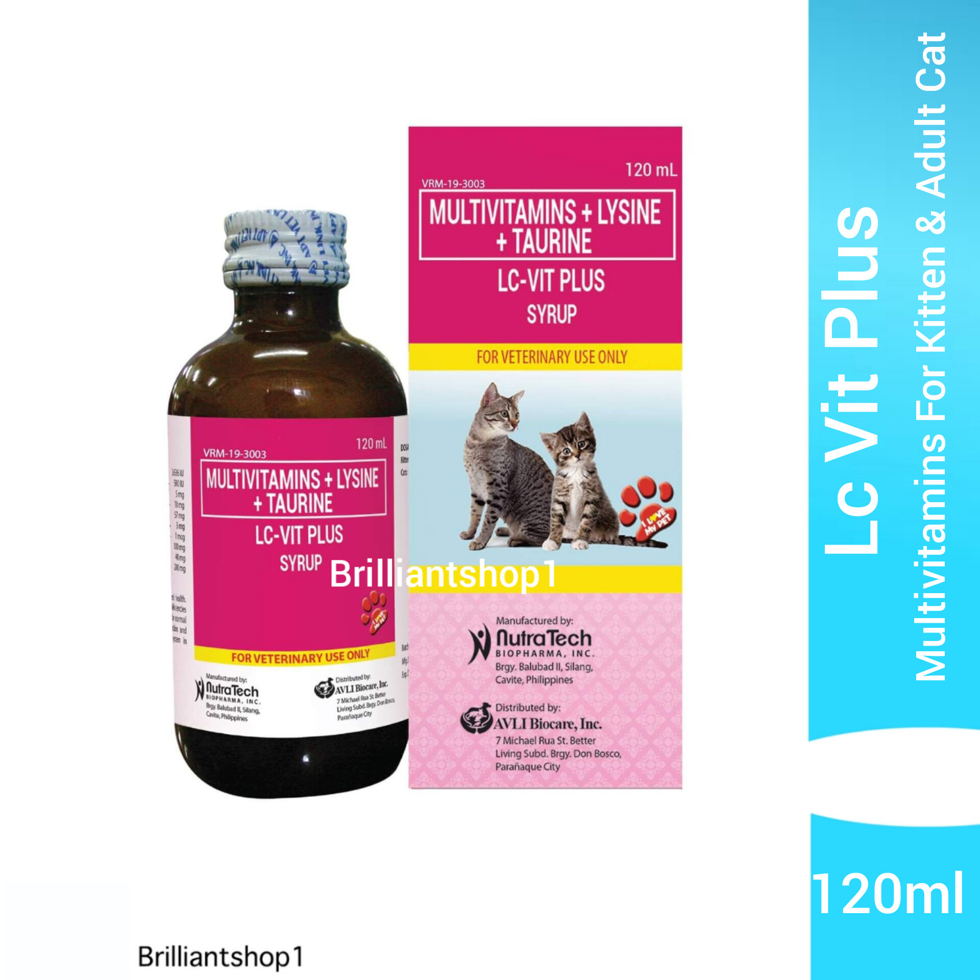 LC VIT PLUS SYRUP MULTIVITAMINS FOR KITTEN & ADULT CAT (120ML) Lazada PH