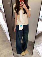 HUOLISI | Pure Cotton Shoulder Fit Round Neck T-shirt Slim Fitting Short