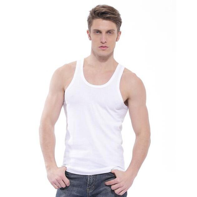 Kentucky Plain White Sleeveless Round Neck Shirt for Adult