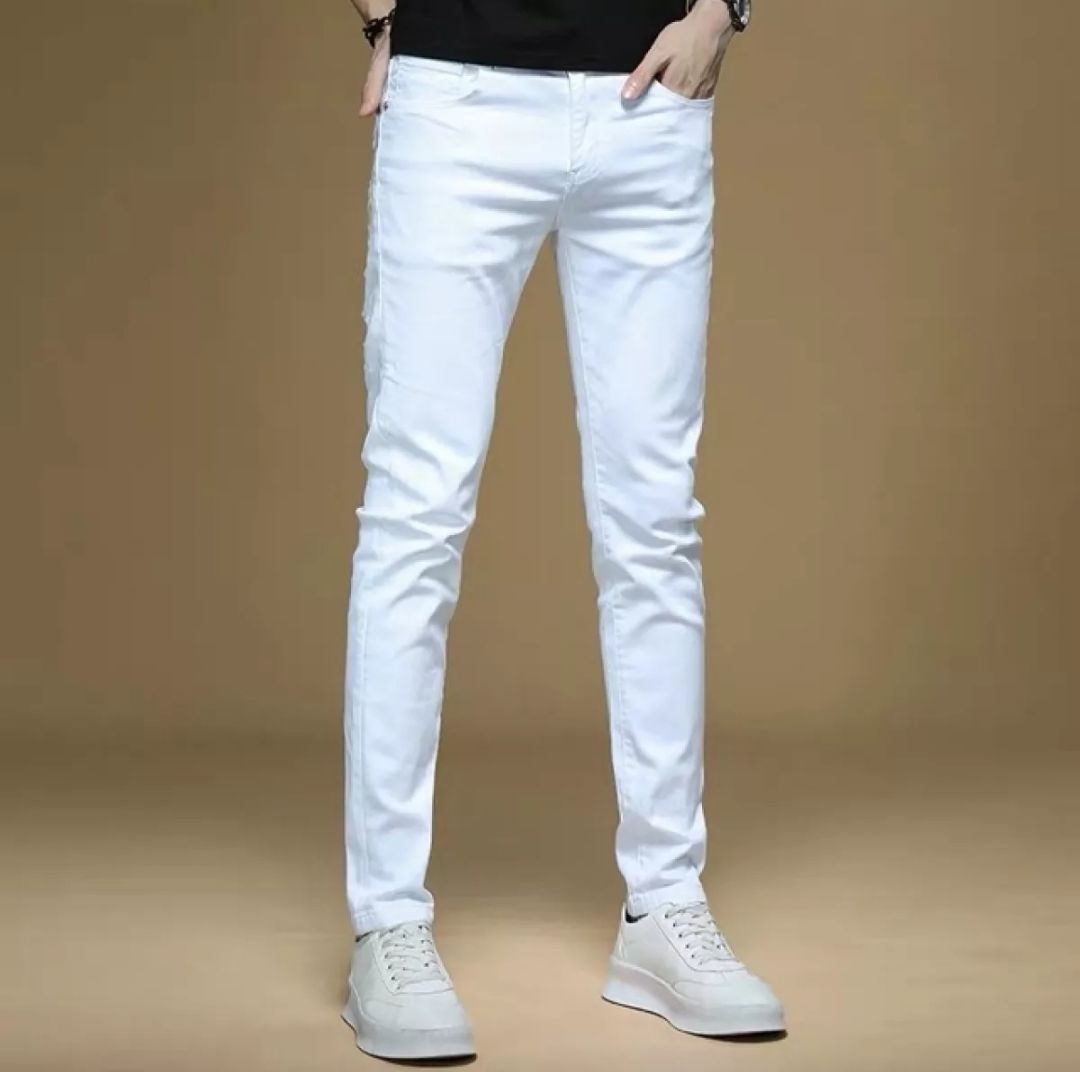 White pants skinny jeans for men high quality maong | Lazada PH