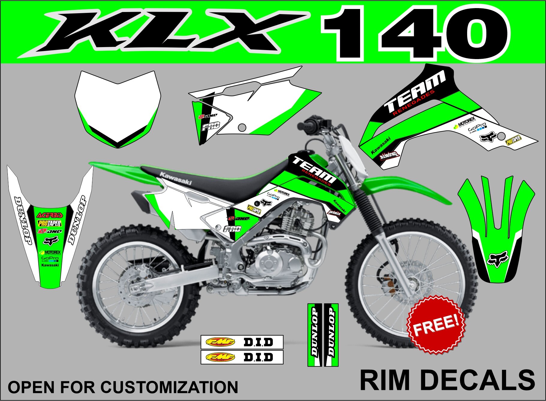 Kawasaki klx 140 full body decals Lazada PH
